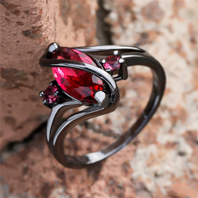 Black Gold Crystal Ring