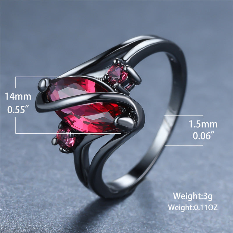 Black Gold Crystal Ring