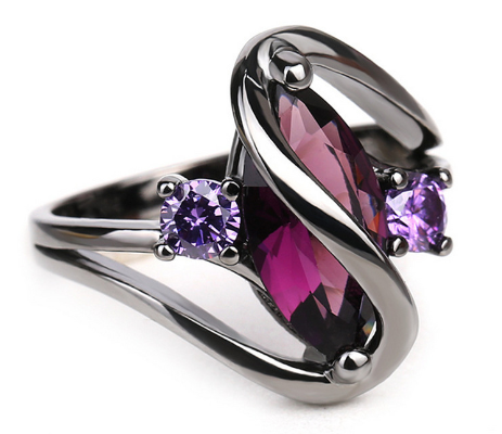 Black Gold Crystal Ring