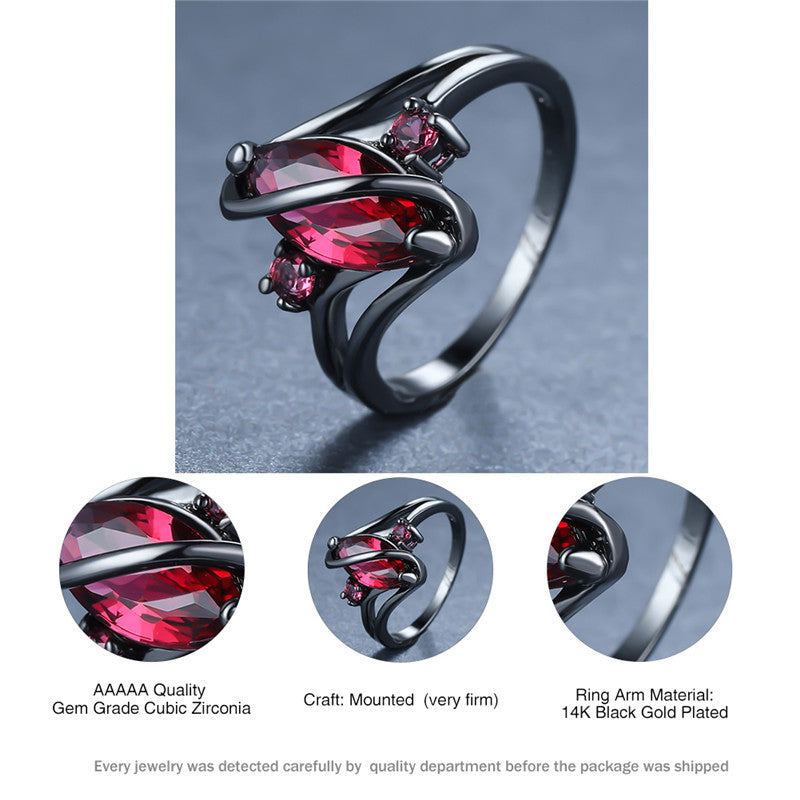 Black Gold Crystal Ring